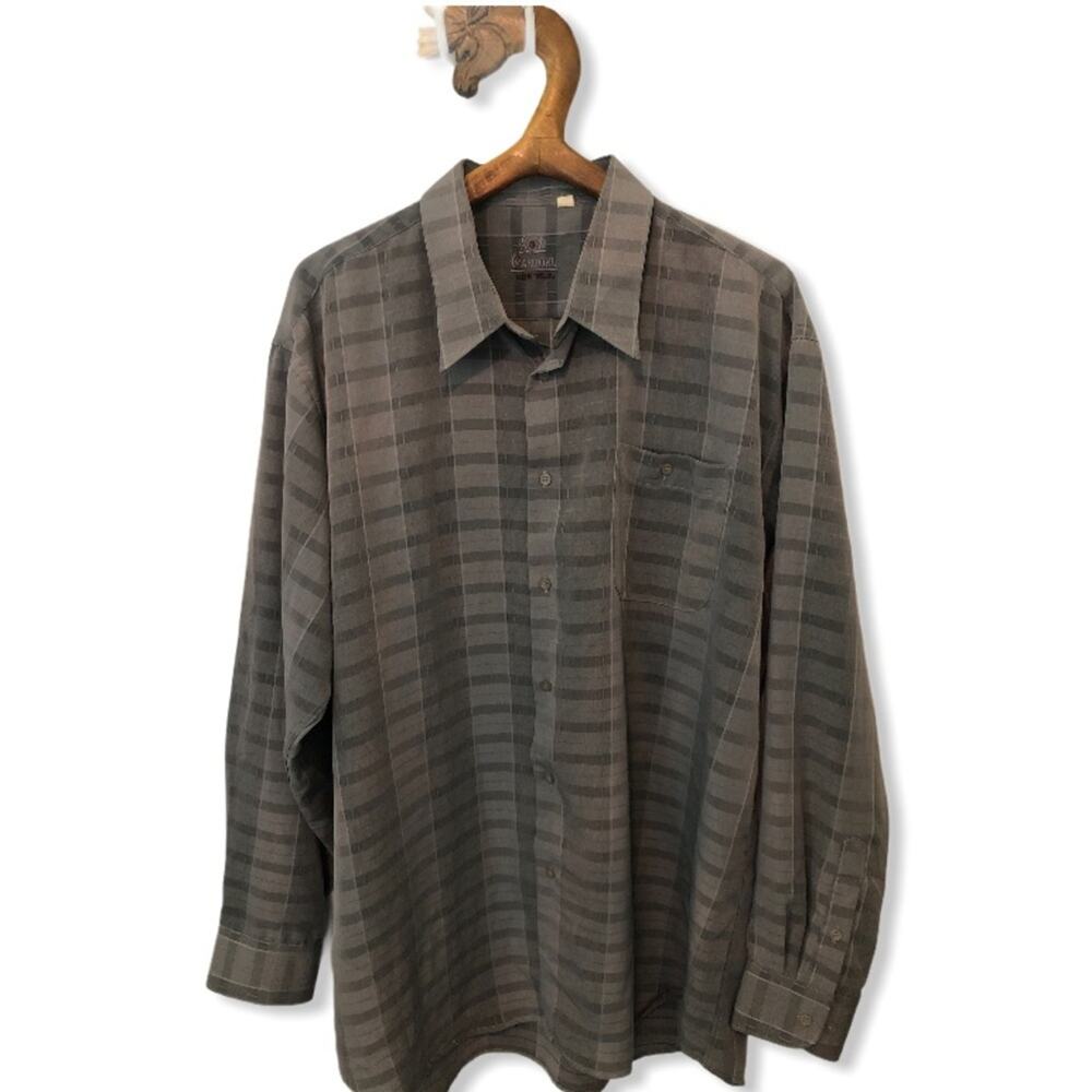 Carlioni Men’s Plaid Button Front Custom Dress Shirt-46